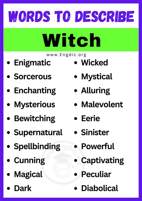 Witchy adjectives